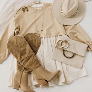 New Mod Boutique Poplin Sweatshirt Mini Dress